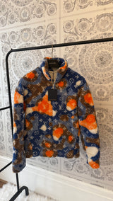 Louis Vuitton Camo Blue/Orange Fleece Jacket