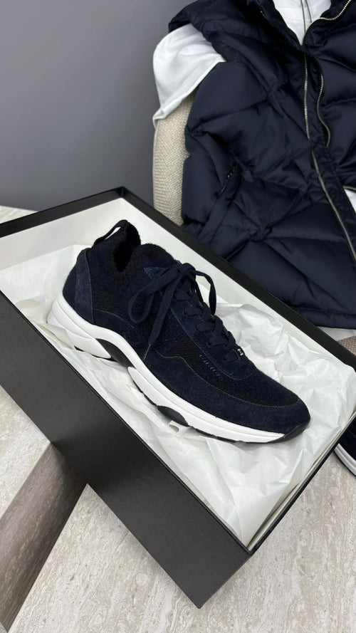 Chanel Navy Sock Runners