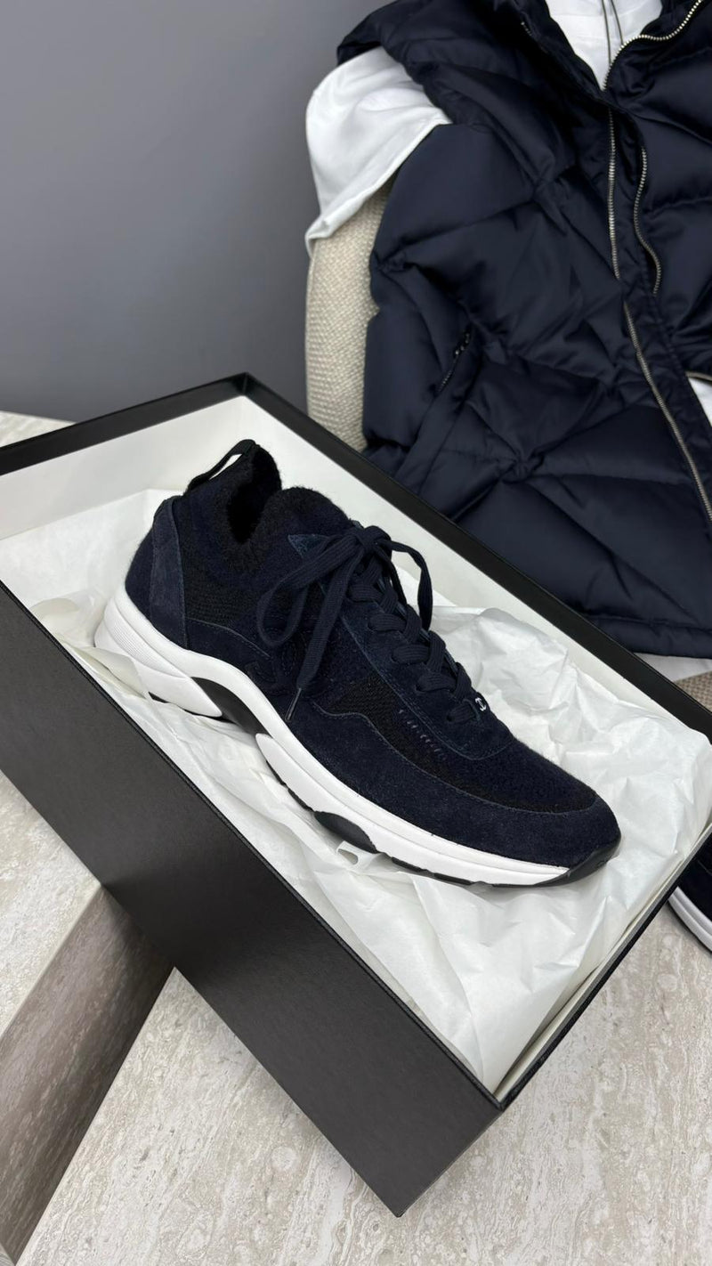 Chanel Navy Sock Runners