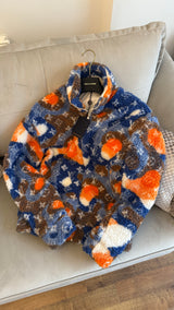 Louis Vuitton Camo Blue/Orange Fleece Jacket