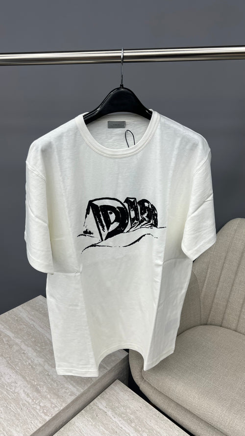 Dior Graffiti Tee - White / Black