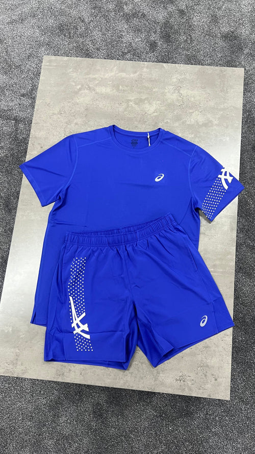 Asics Shorts & Tee Set Blue