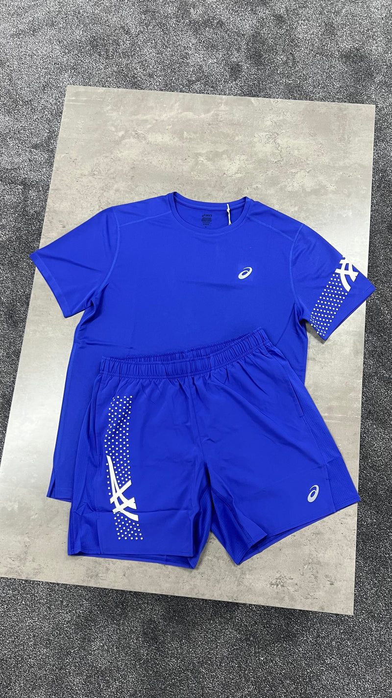 Asics Shorts & Tee Set Blue
