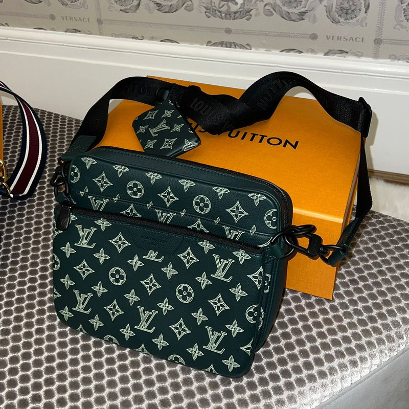 Louis Vuitton Forest Green Trio Messenger