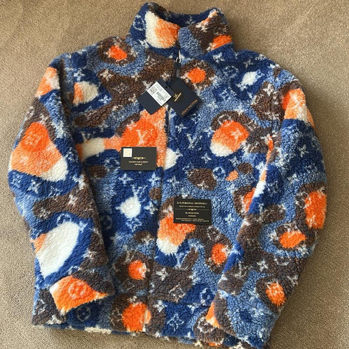 Louis Vuitton Camo Blue/Orange Fleece Jacket